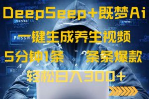 DeepSeek+既梦Ai生成养生视频，5分钟一条，条条爆款，轻松日入300+-天韵资源网