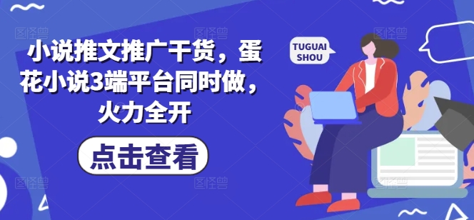 小说推文推广干货，蛋花小说3端平台同时做，火力全开-天韵资源网