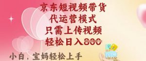 京东短视频带货,2025翻身项目,只需上传视频,单月稳定变现8k+【揭秘】-天韵资源网