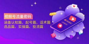 视频号流量密码:涵盖认知篇、起号篇、话术篇、选品篇、实操篇、投流篇-天韵资源网