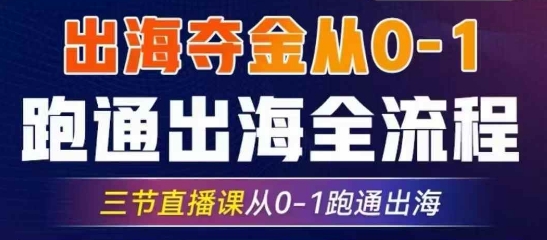 2025出海夺金从0-1跑通出海全流程，三节直播课从0-1跑通出海，教你用AI跑通全流程-天韵资源网