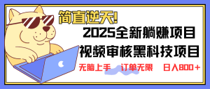 2025 全新视频审核黑科技项目登场，新手小白无脑上手5秒闭眼出单，订单...-天韵资源网