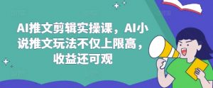 AI推文剪辑实操课,AI小说推文玩法不仅上限高,收益还可观-天韵资源网