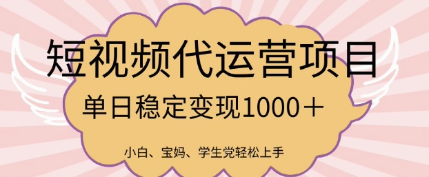 2025最新风口项目，短视频代运营日入多张【揭秘】-天韵资源网