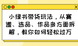 小绿书带货玩法,从赛道、选品、作品多方面拆解,教你如何轻松过万-天韵资源网