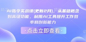 AI指令实战课(更新2月)，从基础概念到高级功能，利用AI工具提升工作效率和创新能力-天韵资源网