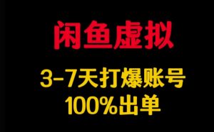 闲鱼虚拟详解,3-7天打爆账号,100%出单-天韵资源网
