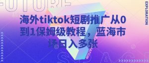海外tiktok短剧推广从0到1保姆级教程，蓝海市场日入多张-天韵资源网