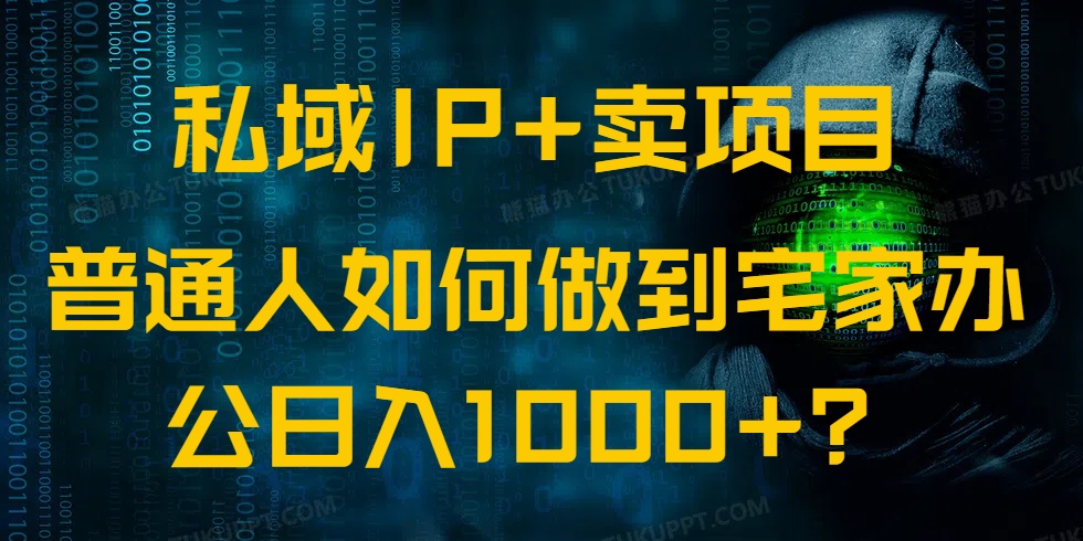 私域IP+卖项目，普通人如何做到宅家办公实现日入1000+-天韵资源网