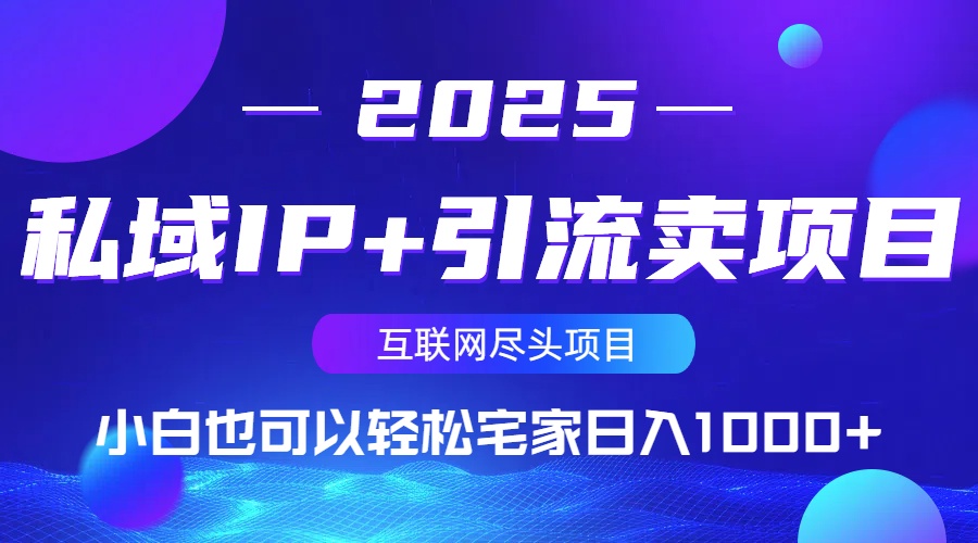 私域IP+引流卖项目，小白也可以做到轻松宅家日入1000+-天韵资源网