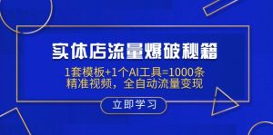 实体店流量爆破秘籍：1套模板+1个AI工具=1000条精准视频，全自动流量变现-天韵资源网