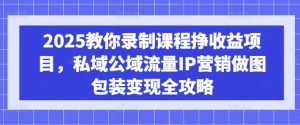 2025教你录制课程挣收益项目,私域公域流量IP营销做图包装变现全攻略-天韵资源网