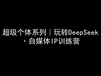 超级个体系列，玩转DeepSeek·自媒体IP训练营，deepseek教程-天韵资源网