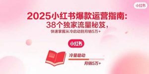 2025小红书爆款运营指南：38个独家流量秘笈，快速掌握从冷启动到月销5万+-天韵资源网