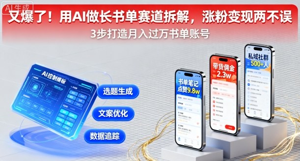 又爆了！用AI做长书单赛道拆解，涨粉变现两不误-天韵资源网