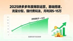 2025拼多多年度爆款运营，基础搭建、流量分配、强付费玩法，月利润5-15万-天韵资源网