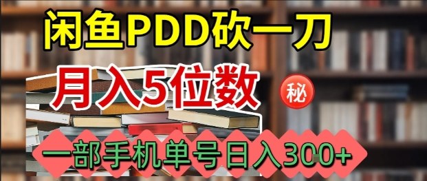 闲鱼PDD砍一刀，一部手机就可以操作，单号日入3张-天韵资源网