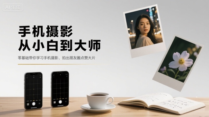 手机摄影从小白到大师，零基础带你学习手机摄影，拍出朋友圈点赞大片-天韵资源网
