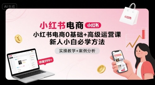 小红书电商0基础+高级运营课，新人小白必学方法，实操教学+案例分析-天韵资源网