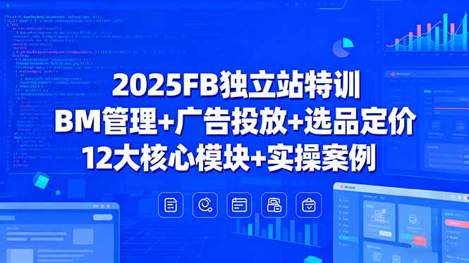 2025FB独立站特训，BM管理+广告投放+选品定价，12大核心模块+实操案例-天韵资源网