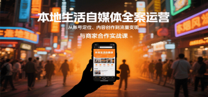 本地生活自媒体全案运营，从账号定位、内容创作到流量变现与商家合作实战课-天韵资源网