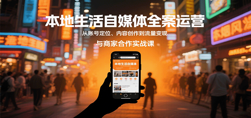 图片[1]-本地生活自媒体全案运营，从账号定位、内容创作到流量变现与商家合作实战课-天韵资源网