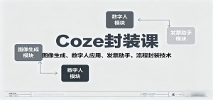 Coze封装课，图像生成、数字人应用、发票助手，流程封装技术-天韵资源网
