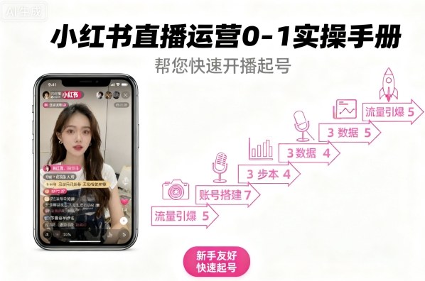 小红书直播运营0-1实操手册，帮您快速开播起号-天韵资源网