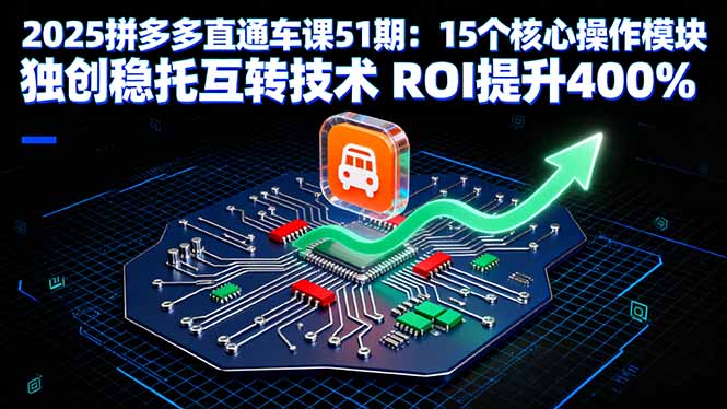 2025拼多多直通车课51期：15个核心操作模块 独创稳托互转技术 ROI提升400%-天韵资源网