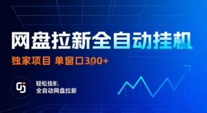 网盘拉新全自动挂G，独家项目，全自动运行完成拉新做任务，单窗口3张+【揭秘】-天韵资源网