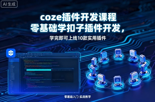 coze插件开发课程，零基础学扣子插件开发，学完即可上线10款实用插件-天韵资源网