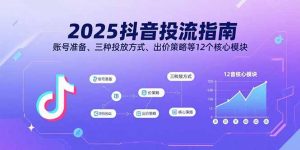 2025抖音投流指南，账号准备、三种投放方式、出价策略等12个核心模块-天韵资源网