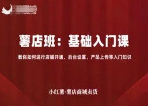小红薯薯店商城卖货，基础入门课，教你如何进行店铺开通、后台设置、产品上传等入门知识-天韵资源网