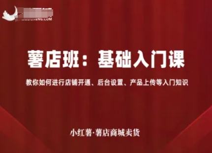 小红薯薯店商城卖货，基础入门课，教你如何进行店铺开通、后台设置、产品上传等入门知识-天韵资源网