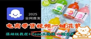 2025全网首发，电商带货视频一键混剪保姆级教程+Coze工作流一键生成-天韵资源网