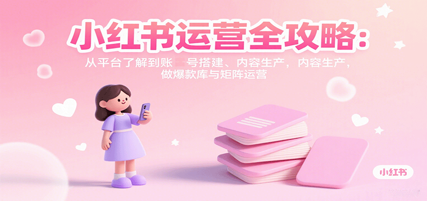 图片[1]-小红书运营全攻略：从平台了解到账号搭建、内容生产，做爆款库与矩阵运营-天韵资源网