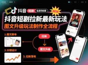 抖音短剧拉新最新玩法之图文升级玩法制作全流程，操作简单，0粉可做-天韵资源网