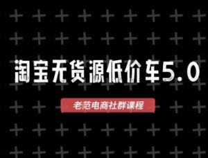 淘宝无货源价车5.0，​2025最新VIP淘宝无货源课程，1688代发，蓝海选品，零成本创业首选(更新)-天韵资源网