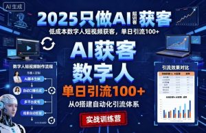 2025只做AI获客,AI超级获客实训营,低成本数字人短视频获客,单日引流100+-天韵资源网
