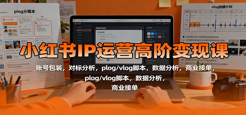 图片[1]-小红书IP运营高阶变现课：账号包装，对标分析，plog/vlog脚本，数据分析，商业接单-天韵资源网