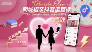 同城相亲抖音运营课,从入门到精通的实战指南,快速高效匹配对象-天韵资源网