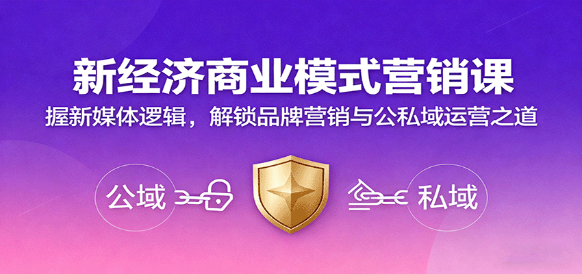新经济商业模式营销课，握新媒体逻辑，解锁品牌营销与公私域运营之道-天韵资源网