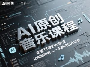 AI原创音乐课程，在家可做的Ai副业，让Ai给所有人一次新的创业机会-天韵资源网