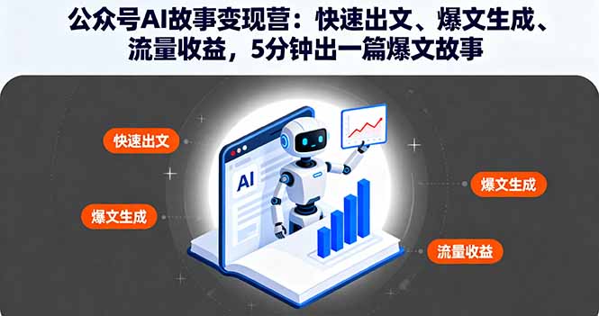 公众号AI故事变现营：快速出文、爆文生成、流量收益，5分钟出一篇爆文故事-天韵资源网