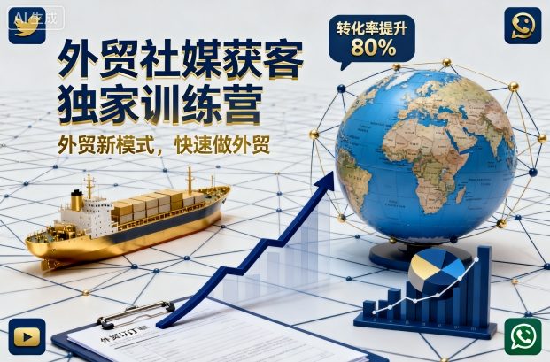 外贸社媒获客独家训练营，外贸新模式，快速做外贸-天韵资源网