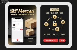 煤炉Mercari国外闲鱼二手电商运营实战全流程，仿品高利润，简单上手，闷声搞钱-天韵资源网