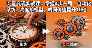 流量变现实战课：掌握4步入局、自动化系统、高客单模型，时间价值提升10倍-天韵资源网