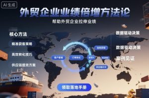 外贸企业业绩倍增方法论，帮助外贸企业拉伸业绩-天韵资源网