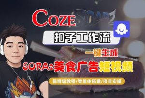 Coze扣子智能体工作流一键生成“SORA2美食广告“短视频,全流程保姆级教学-天韵资源网