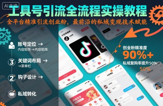 工具号引流全流程保姆级实操教程,全平台精准引流创业粉,最前沿的私域变现技术赋能-天韵资源网